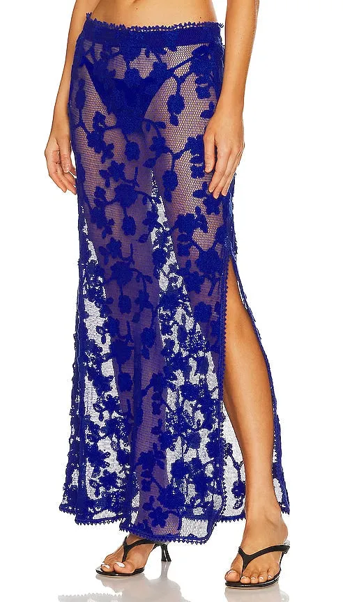 Agua Bendita x REVOLVE Cyprus Maxi Skirt in Navy