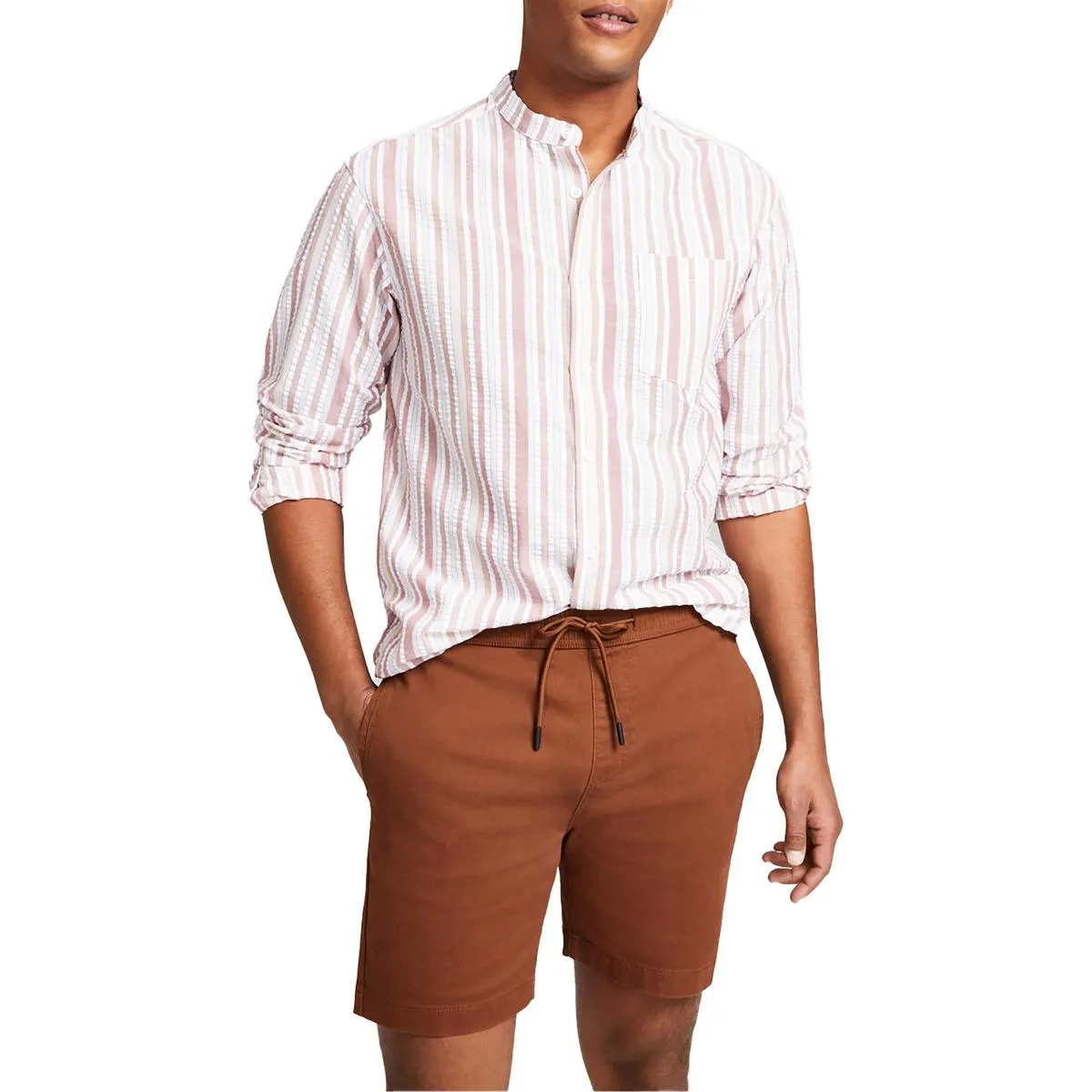 And Now This Mens Twill Solid Casual Shorts