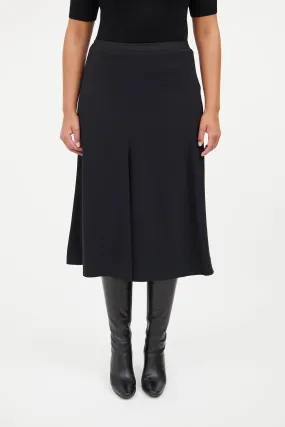 Black A Line Midi Skirt