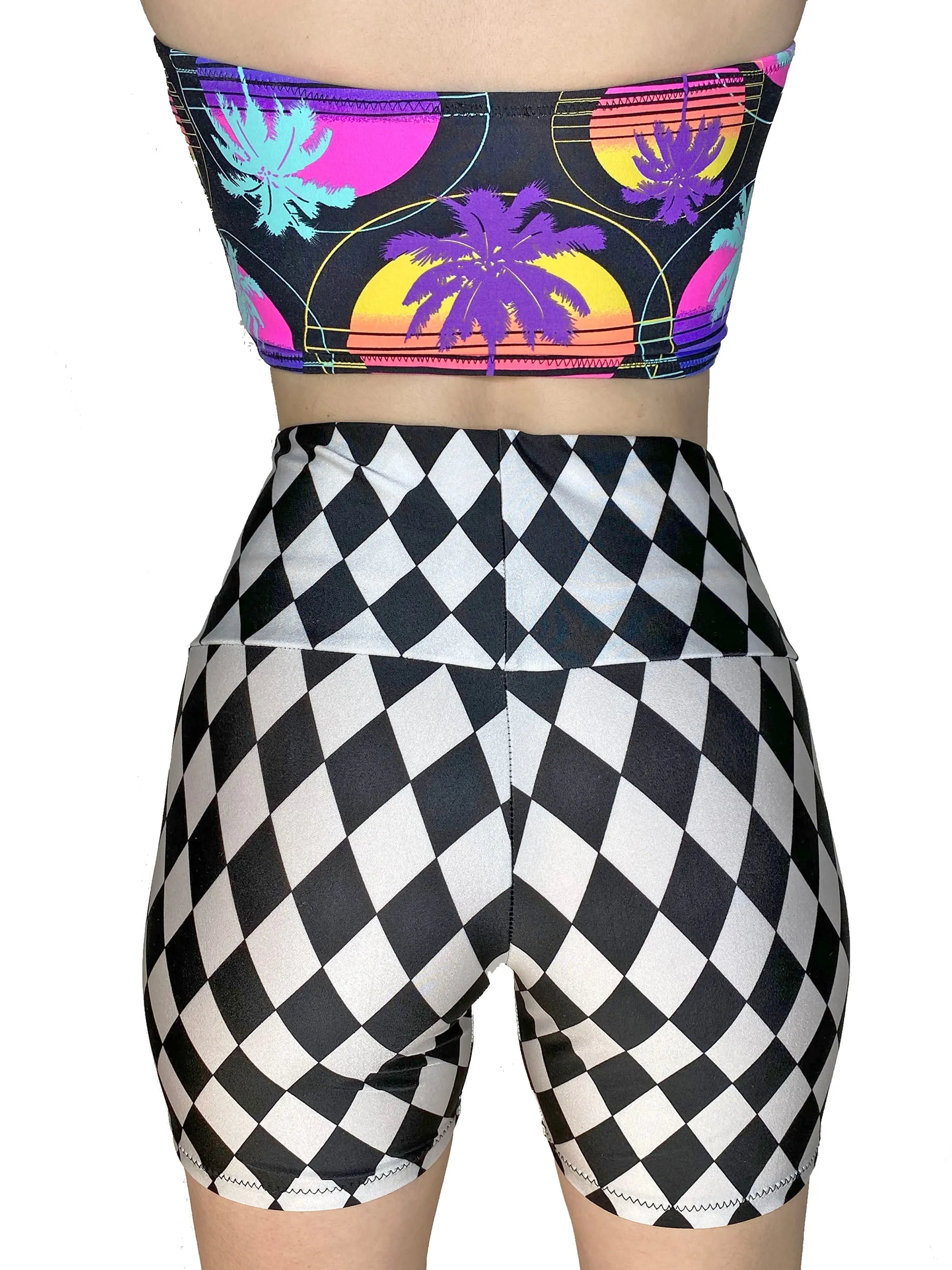 Black & White Jester Fringe Shorts