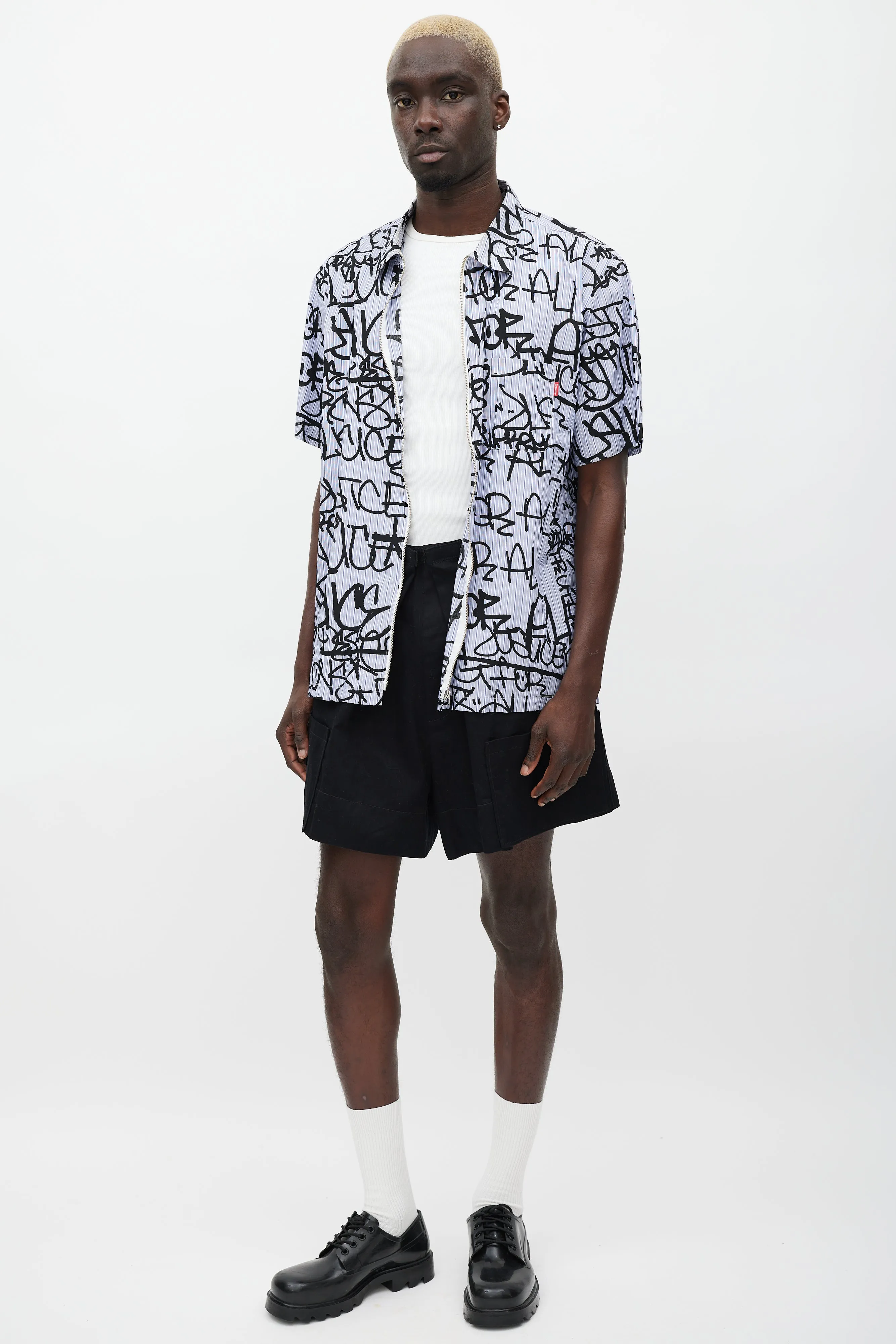 Black Wide Leg Cargo Short