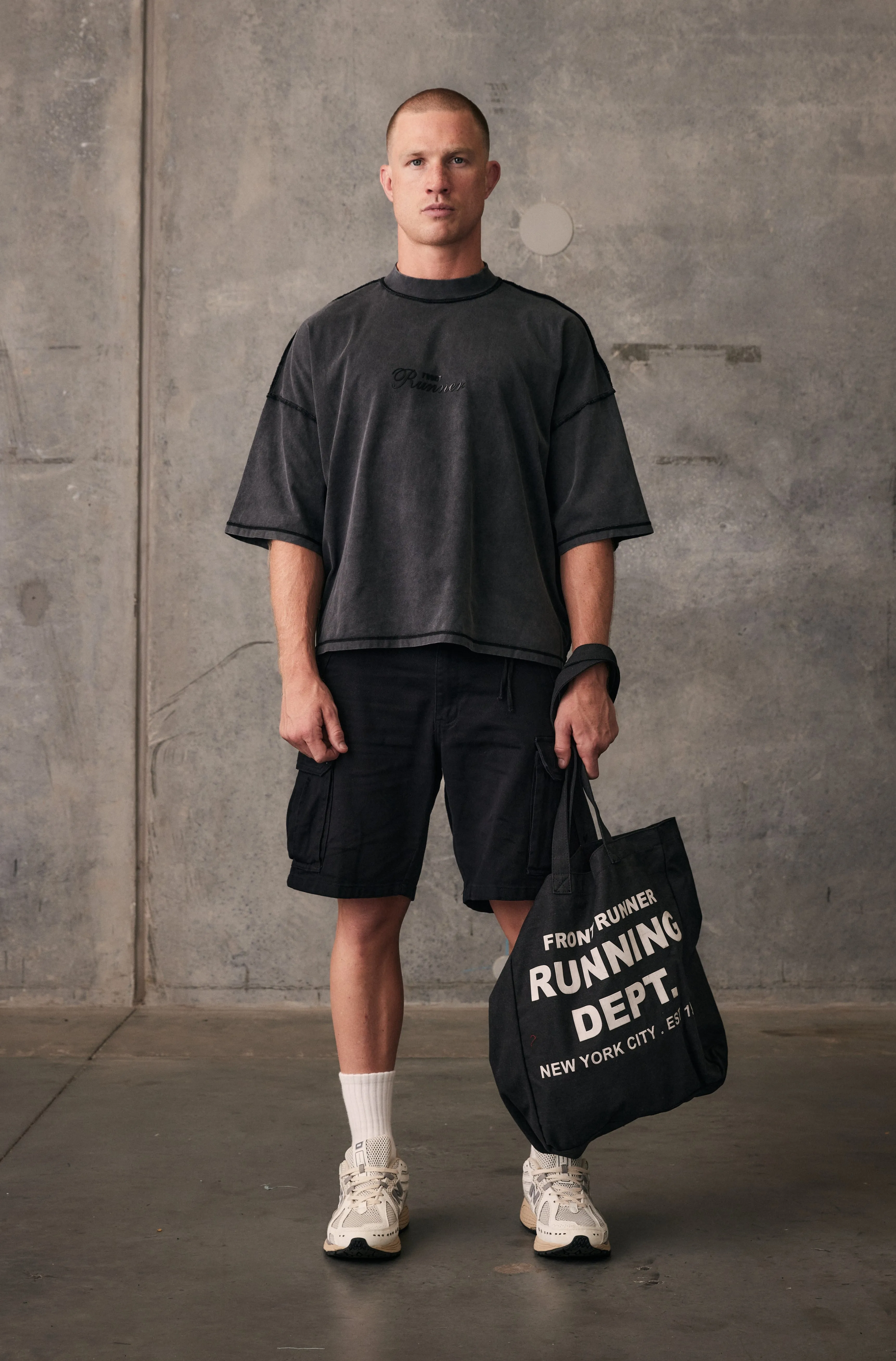 Boxy Reverse Tee - Black
