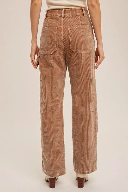 Camel Cargo Corduroy Pants