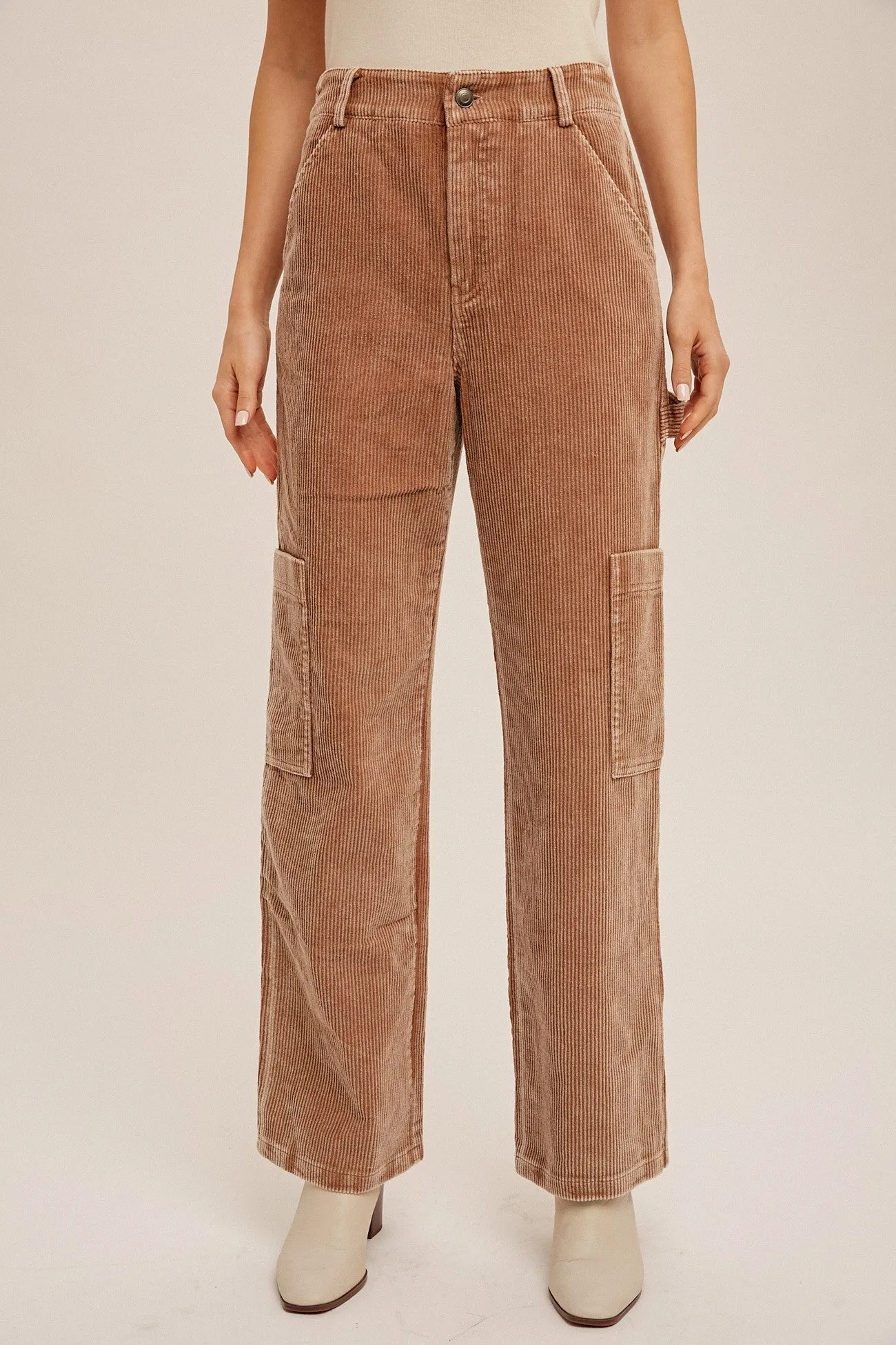 Camel Cargo Corduroy Pants