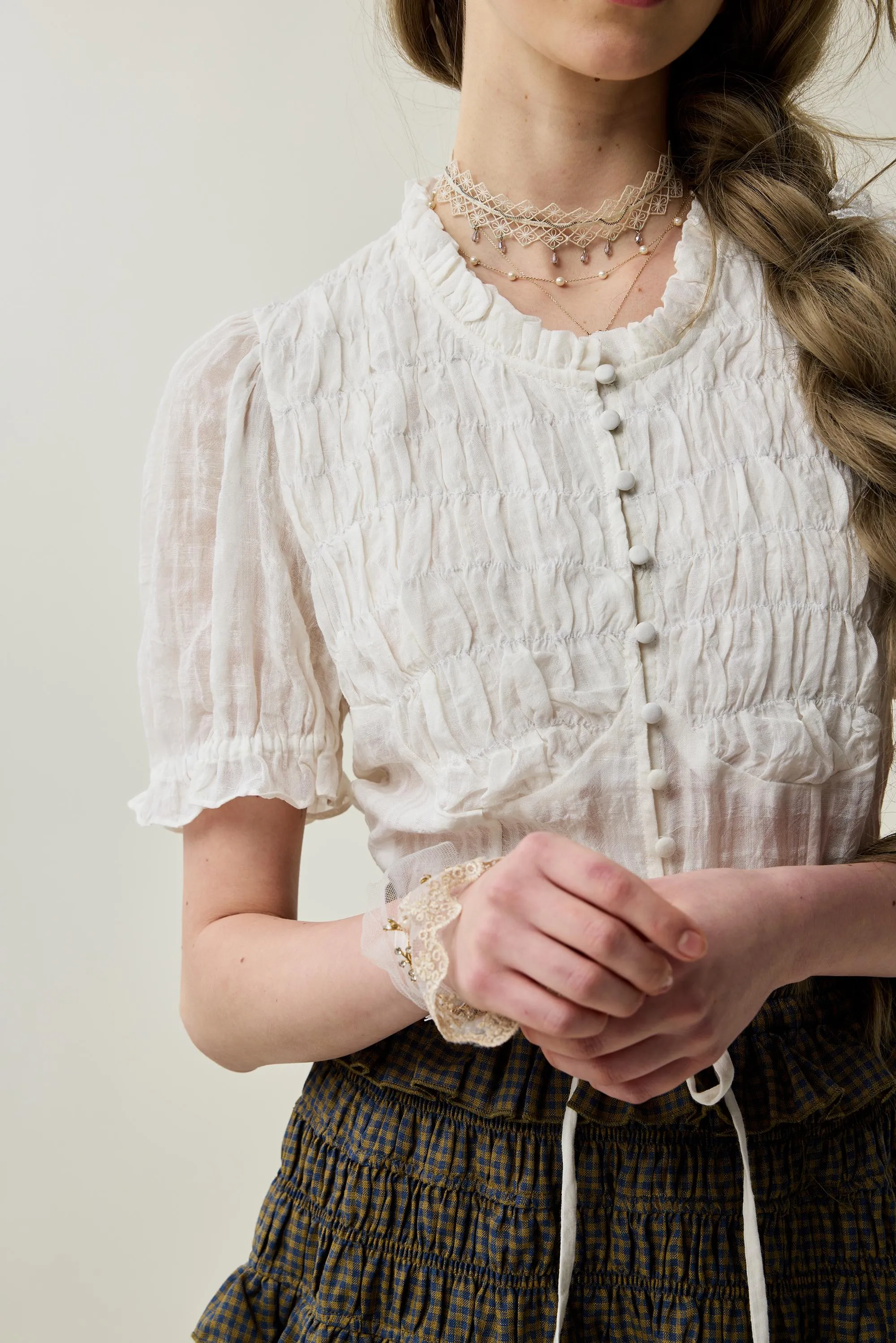 Clove 9 | smocked linen blouse