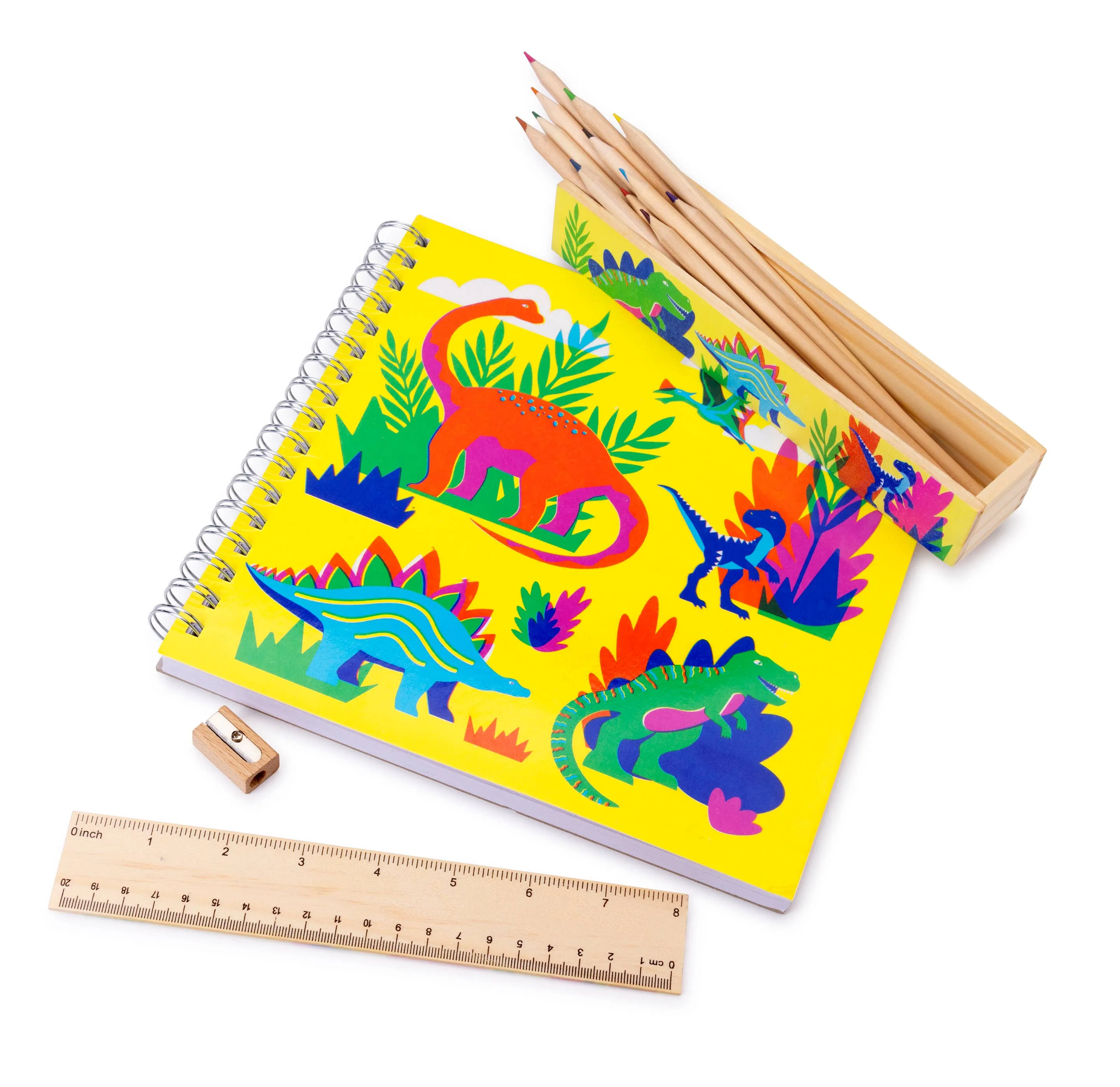Dino Days - Wooden Colored Pencil Box - Set of 12