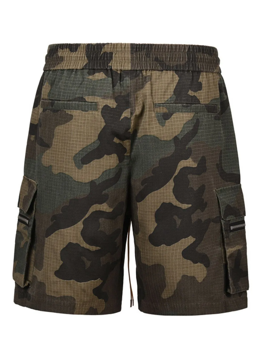 Drawstring Camouflage Cargo Pocket Shorts