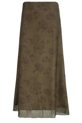 Fairycore Grunge Floral Print Maxi Skirts