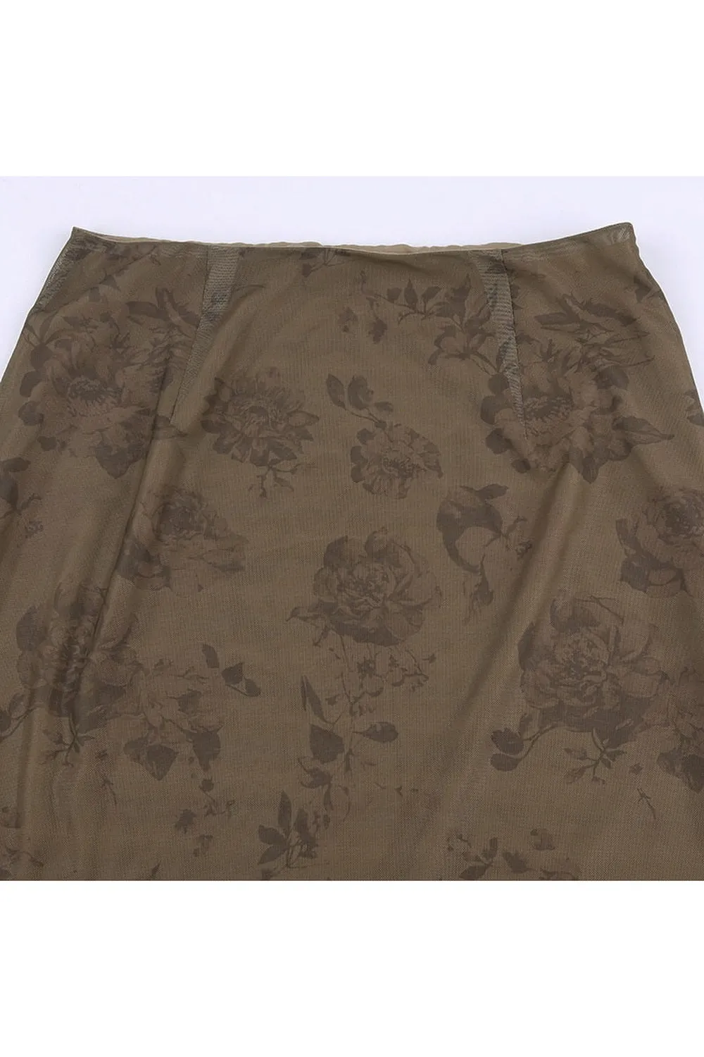 Fairycore Grunge Floral Print Maxi Skirts