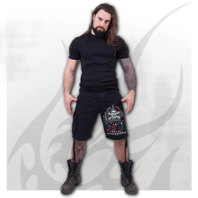 Goth Metal Mens Vintage Cargo Shorts