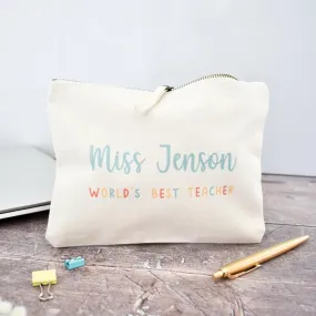 Personalised Teacher Pencil Case, Best Teacher Gift Pencil Case, Female Personalised Teacher Gifts, Personalised Pencil Case, Appreciation