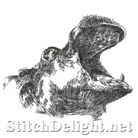 SDS0779 Pencil Sketch Hippo